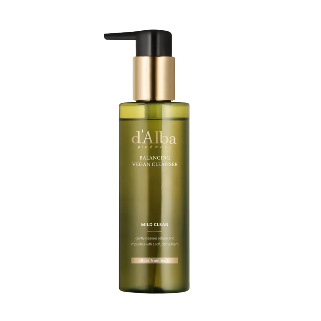 d'Alba - Mild Skin Balancing Vegan Cleanser - Moisturizing and Soothing Face Wash Gel - švelnus odą balansuojantis veganiškas prausiklis – drėkinamasis ir raminamasis veido prausimosi gelis, 200ml
